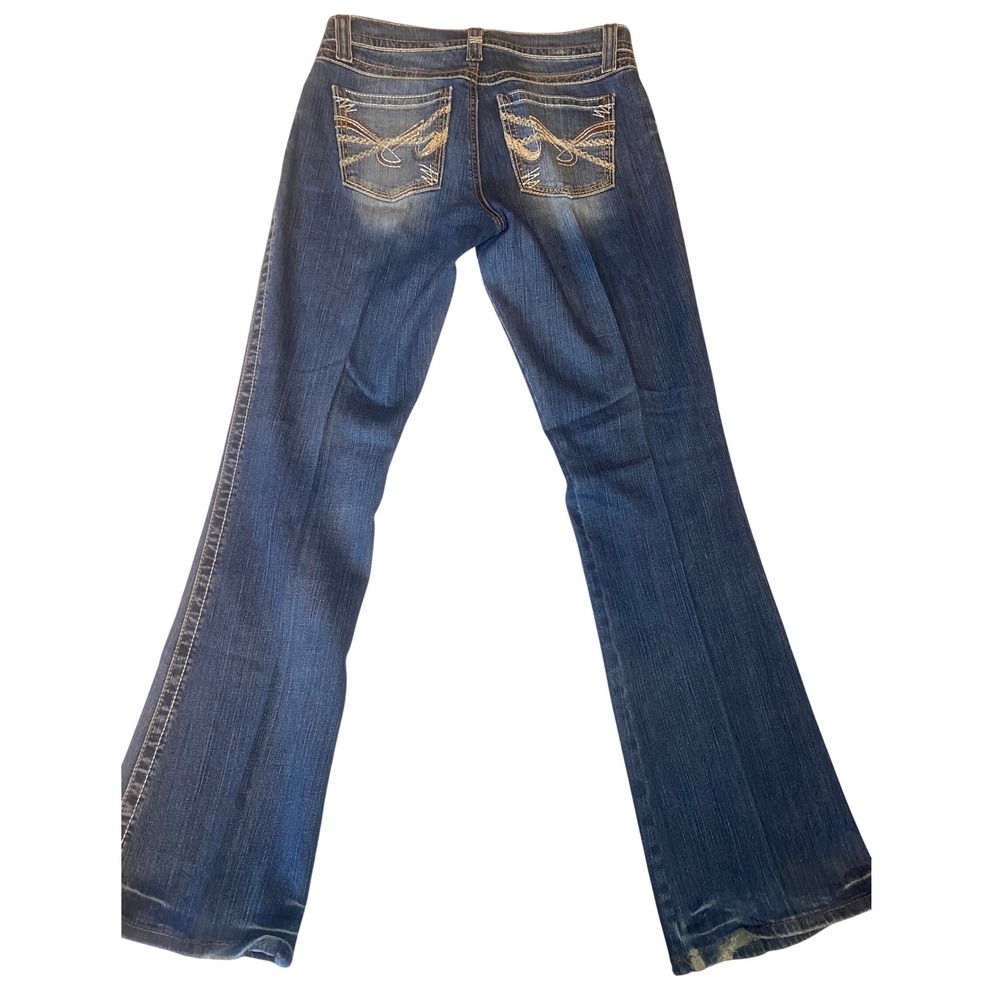 Cruel Marla Relaxed Jeans Women's 11L Blue Bootcut Medium Wash Embroidered Y2K - Picture 1 of 7